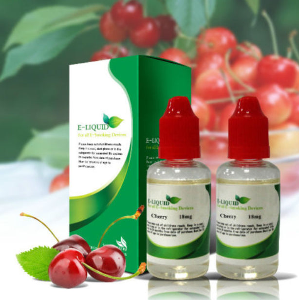 E liquid kirsebærsmak 10 ml 149 kr, 100ml 459 kr UTSOLGT